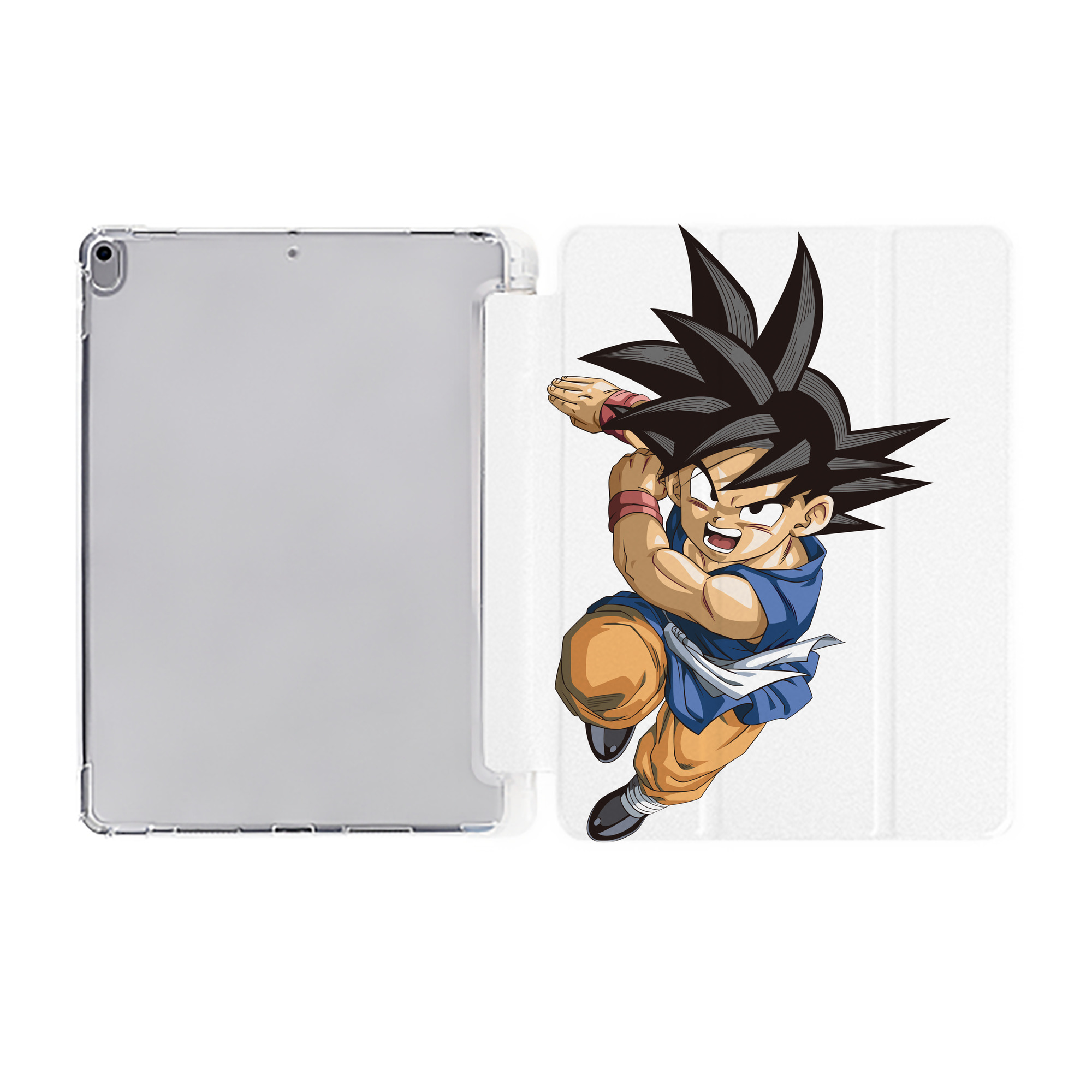 （画像用） ドラゴンボール 孫悟空（そん ごくう）Son Goku カカロット DRAGON BALL Kakarotto IPad ケース ペン収納付き 三つ折りスタンド PUレザー×シリコン 対応機種9.5/10.5/10.9インチ